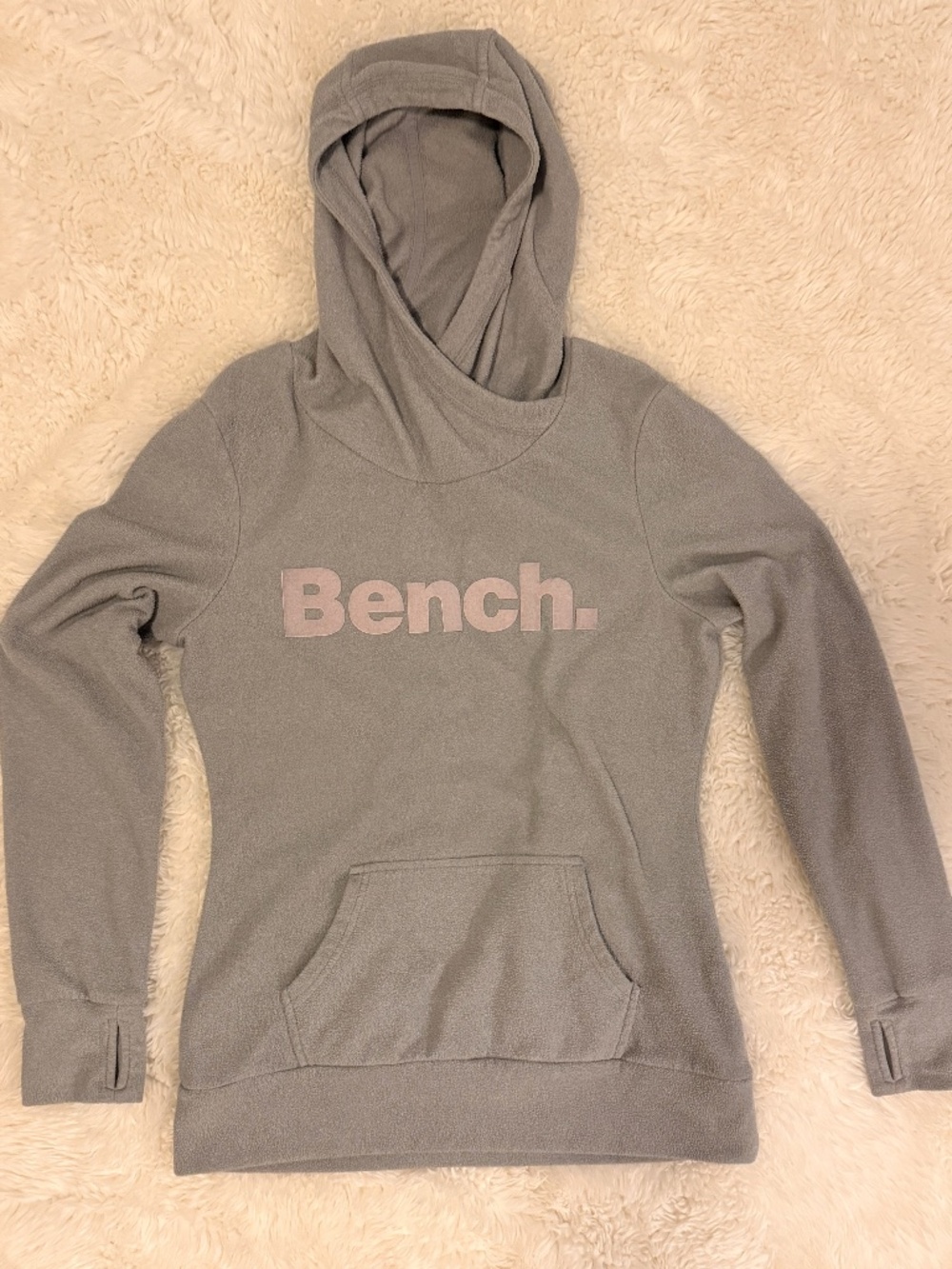 Bench Gray Fleece Pullover Hoodie Medium